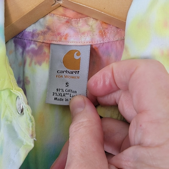 Carhartt Sleeveless Tye Dye Top Cotton Snap Front Western 2009 Fitted Structure - Picture 4 of 12